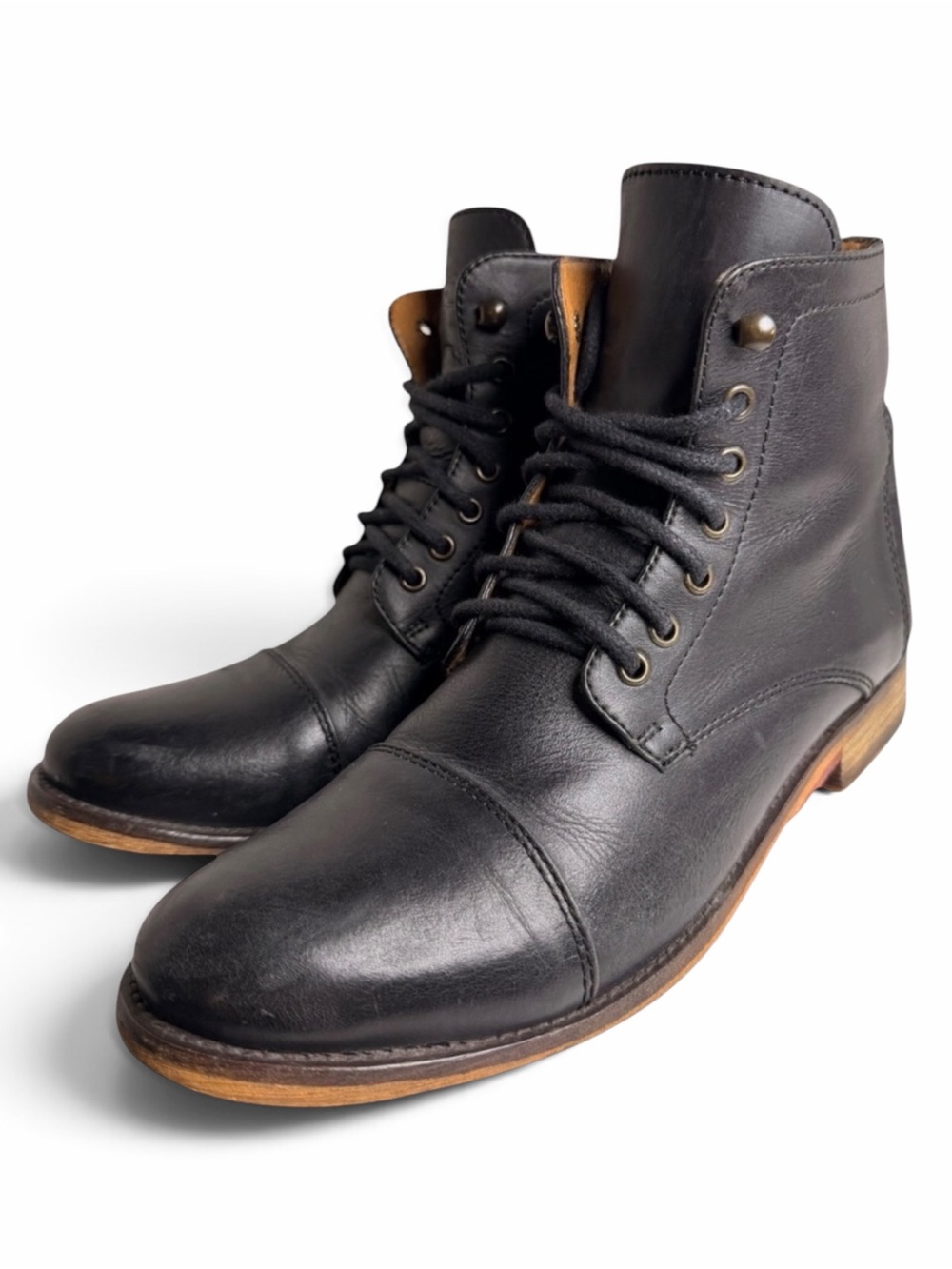 Call It Spring Leather Suede Ankle Boots Mens 10.5 Black